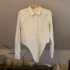 Aritizia | Babaton | Tie Front Button Down Blouse | White